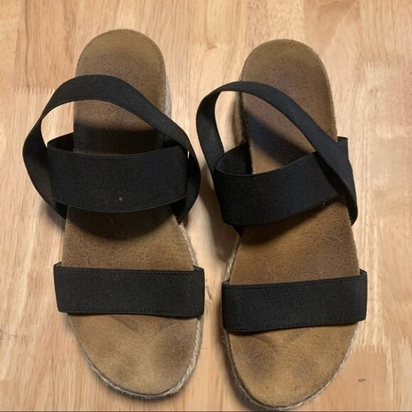 Steve Madden Black Espadrilles Platform Sandals Size 9 - Picture 2 of 8